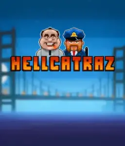 Dive into the action-packed world of the Hellcatraz game by Relax Gaming, highlighting a quirky prisoner and a guard with the infamous Alcatraz prison and San Francisco skyline in the background. This graphic captures the adventure and mischief of an Alcatraz-inspired game, ideal for fans of retro gaming, delivering a entertaining gaming experience. 